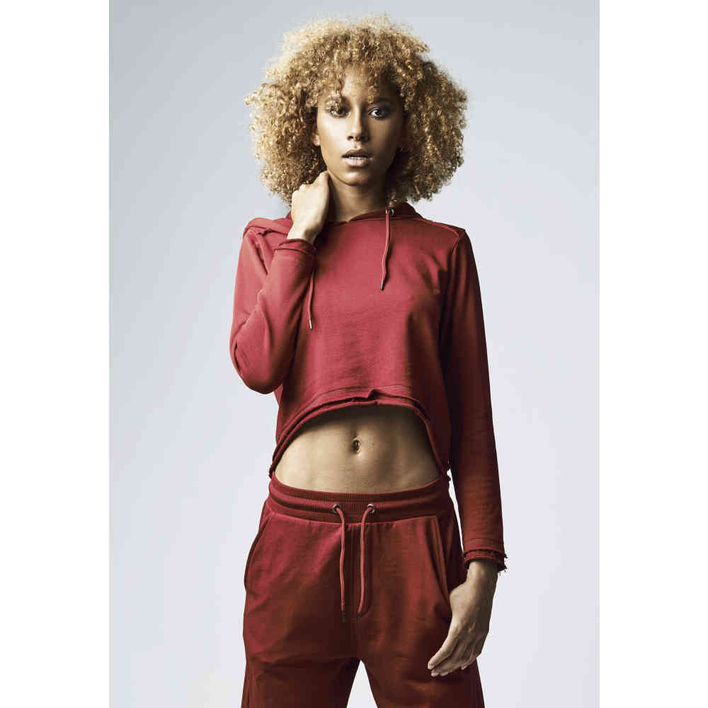Urban Classics Urban Classics Cropped Terry Kapuzenpullover hoodie Rot Attitude Deutschland